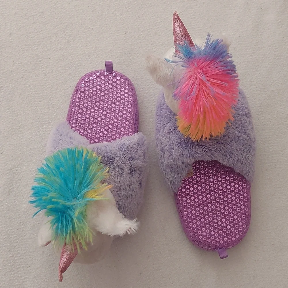 WONDER NATION Plush Unicorn Slippers NWOT